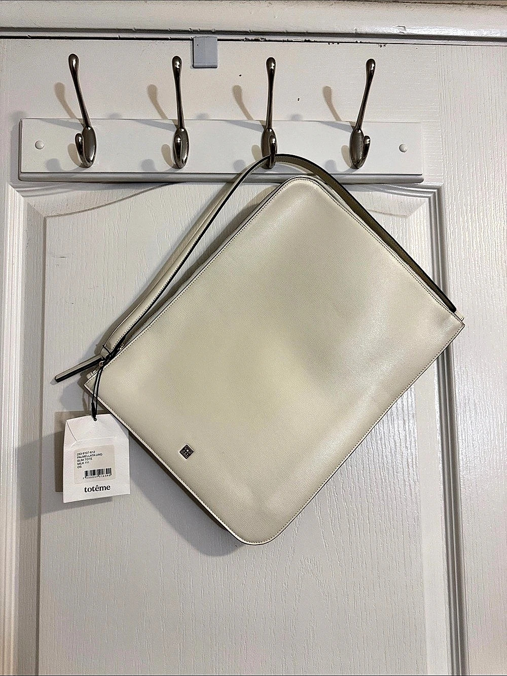 Toteme Slim Tote in Cream & Brown